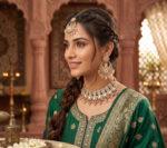 Traditional Choker Necklace Set with Chandbali Earrings and Maang Tikka - Image 3