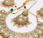 Traditional Choker Necklace Set with Chandbali Earrings and Maang Tikka - Image 2