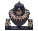 Traditional Multicolor Choker Necklace Set with Chandbali Earrings and Maang Tikka