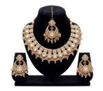 Traditional Choker Necklace Set with Chandbali Earrings and Maang Tikka