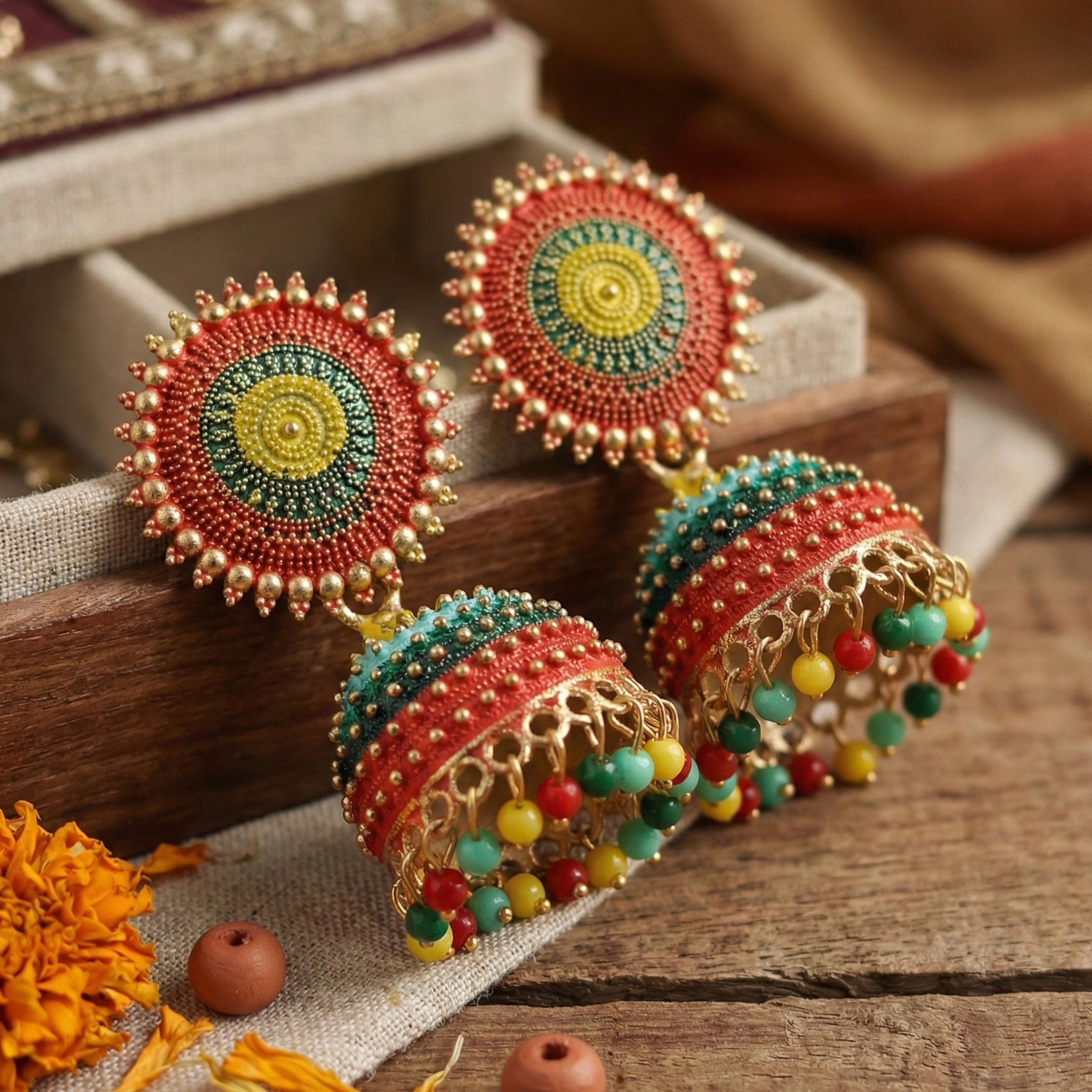 multicolor jhumka