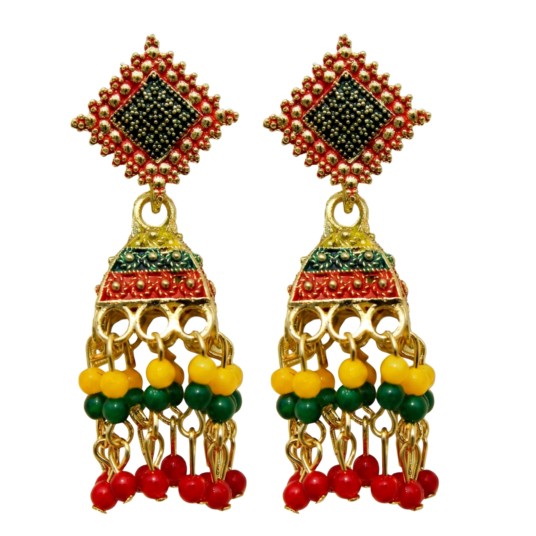Meenakari Squari Jhumki