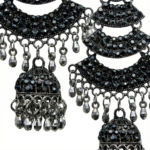 Oxidized Traditional Ethnic Hoop Jhumka Earrings for Women and Girls | Tribal Boho Chandbali Style Big Loop Earrings | Indian Fusion Fashion Jewelry for Festive and Casual Occasions | Handcrafted Antique Finish Jhumki Drop Earrings - Image 5