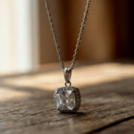Cushion Cut CZ Women's Crystal Pendant Small Necklace - Image 5