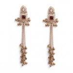 Maroon Stone kashmiri earrings