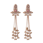 pink stone kashmiri earrings