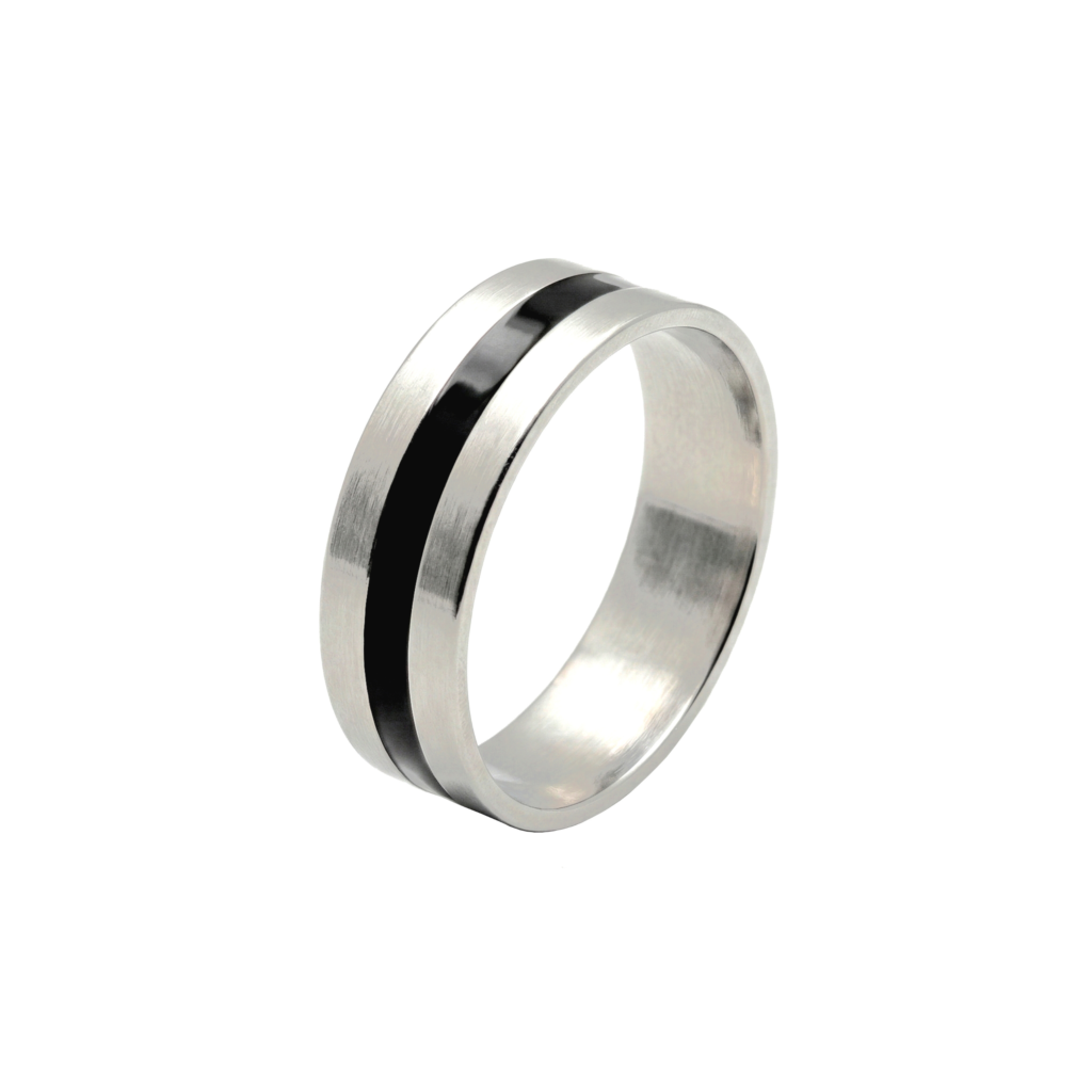 Single black stripe ring