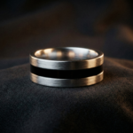 Black Band Stainless Steel Hypoallergenic Ladies & Men's Infinity Ring - Image 3