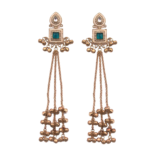 dark green stone kashmiri earrings