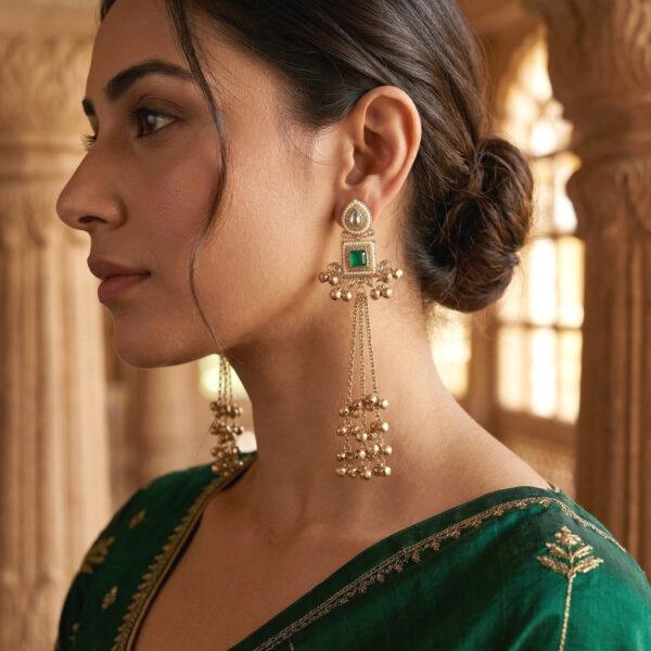 Long Chain Dangle Statement Earrings for Weddings