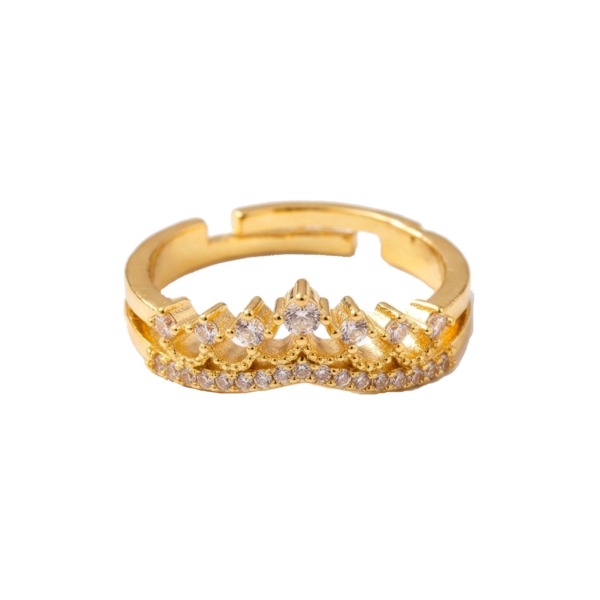 Crown gold plated AD ring