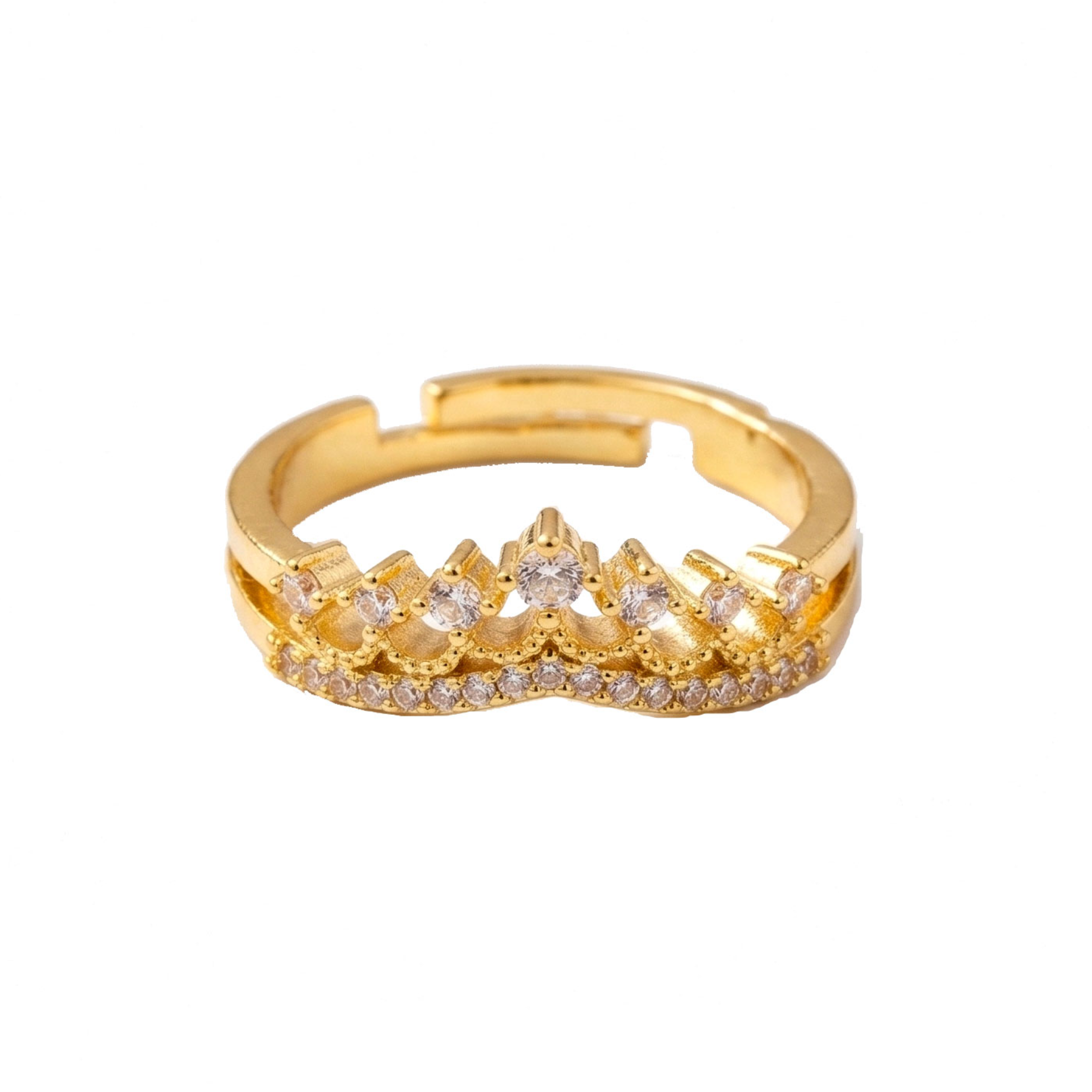 Crown gold plated AD ring