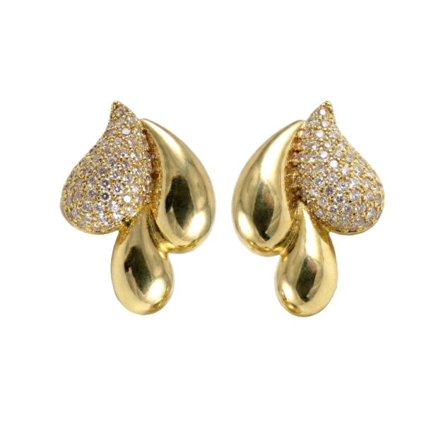 Crystal Studded Raindrop Cluster Studs Korean Earrings for Women
