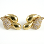 Crystal Studded Golden Raindrop Studs