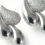 Crystal Studded Raindrop Cluster Studs Korean Earrings for Women - Image 5