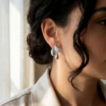 Crystal Studded Raindrop Cluster Studs Korean Earrings for Women - Image 3