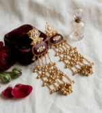 Kashmiri Dejhoor Style Jhumka Golden Chain Earrings - Image 5