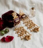 Kashmiri Style Gold Chain Earrings with Ghungroo - Image 5