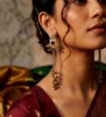 Hanging Chain Drop Earrings with Pearls for Women - Image 3