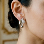 Crystal Studded Raindrop Cluster Studs Korean Earrings for Women - Image 10