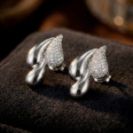 Crystal Studded Raindrop Cluster Studs Korean Earrings for Women - Image 12