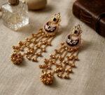Long Kashmiri Chandbali Dejhoor Earrings - Image 2