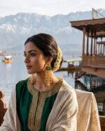 Kashmiri Style Gold Chain Earrings with Ghungroo - Image 4