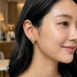Double Ribbon Bow Knot Korean Small Drop Earrings for Women - Image 4