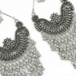 Oxidized Long Chain Tassel Earrings for Women - Ethnic Tribal Boho Drop Dangler Jewelry for Wedding & Party - Image 4