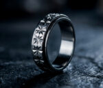 Star Engraved Stainless Steel Spinner Ring for Men & Women - Image 5