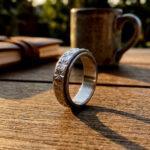 Star Engraved Stainless Steel Unisex Spinner Ring - Image 3
