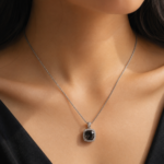black crystal pendant chain
