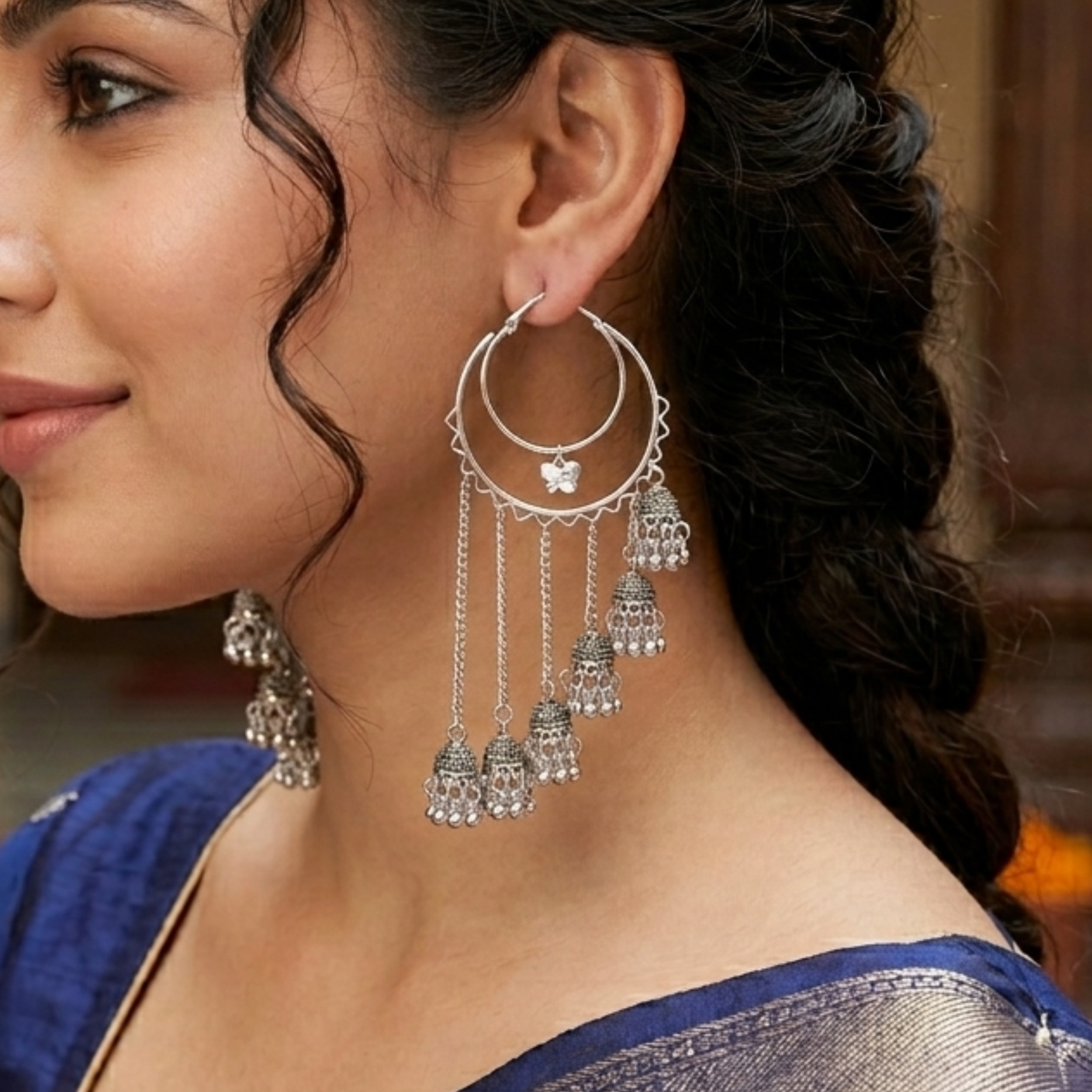 cascading jhumki dangler