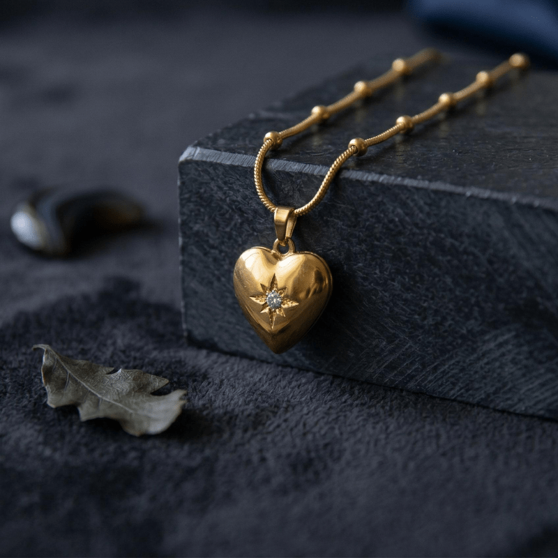 beaded artificial gold chain on contrasting background