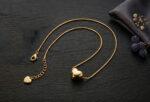 Anti Tarnish Gold Heart Shape Pendant Thin Chain - Image 5