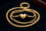 Layered Chain Magnetic Gold Heart Pendant Necklace - Image 6