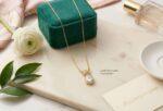 Teardrop Crystal Bow Pendant Necklace for Women - Image 3