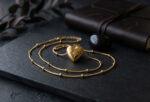 Lightweight Artificial Gold Beaded Curb Chain Necklace - Image 3
