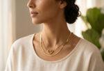 Layered Thin Herringbone Chain Heart Pendant Necklace - Image 4