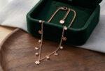 Rose Gold Snowflake Charm Choker Thin Chain Necklace - Image 6
