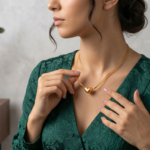 Layered Chain Magnetic Gold Heart Pendant Necklace - Image 5