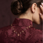Rose Gold Snowflake Charm Choker Thin Chain Necklace - Image 5
