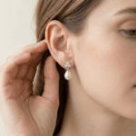 Fashion White Tone Pearl Drop Earrings for Women and Teen Girls, Dainty Teardrop Dangle Crystal Cluster Rhinestone Bridal Jewelry - Image 3