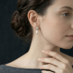 Fashion White Tone Pearl Drop Earrings for Women and Teen Girls, Dainty Teardrop Dangle Crystal Cluster Rhinestone Bridal Jewelry - Image 5