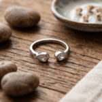 Teardrop Pear Open Adjustable Ring for Women Girls Teens - Plated Twin Bezel Cubic Zirconia Bypass Ring, Dainty Minimalist Stackable Wire Band Jewelry Gift - Image 3