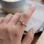 Geometric Trillion Open Adjustable Ring for Women Girls Teens - Platinum Plated Twin Triangle Cubic Zirconia Bypass Ring, Dainty Minimalist Stackable Arrow Band Jewelry Gift - Image 4