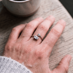 Open Cuff Adjustable Ring for Women Girls Teens - Platinum Plated Emerald Cut & Round Cubic Zirconia Promise Ring, Dainty Minimalist Stackable Bypass Band Jewelry Gift - Image 2