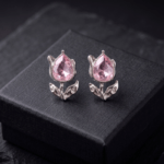 Pink Tulip Flower Stud Earrings - Image 3