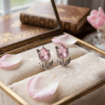 Pink Tulip Flower Stud Earrings - Image 4