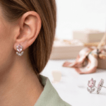 Pink Tulip Flower Stud Earrings - Image 2